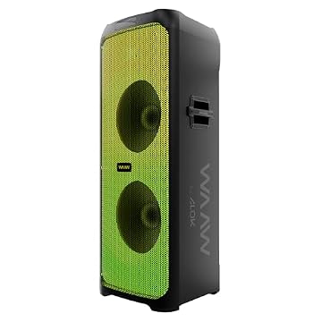 WAAW by ALOK Caixa de Som INFINITE 1000 Bluetooth, Tipo Torre, Até 20h de Autonomia, 3 Alto-Falantes, TWS, 1000W RMS