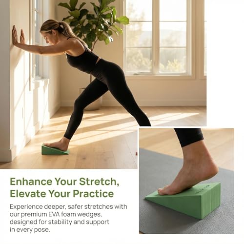 2 Pieces Yoga Foam Wedge, EVA Wedge Block, Heel Stretcher Back Support, Slant Board Calf Stretcher - Image 6