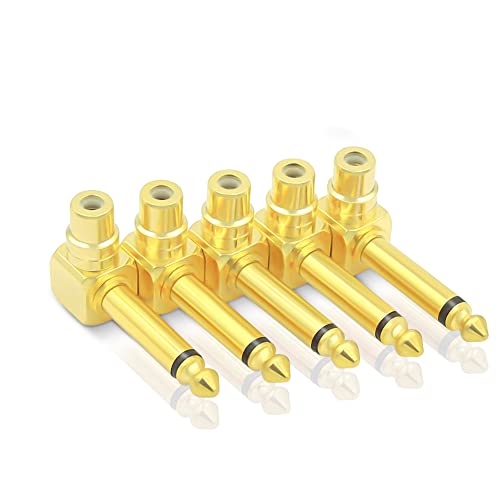 Adaptador de audio RCA a 1/4" Mono 6 piezas miniatura 1