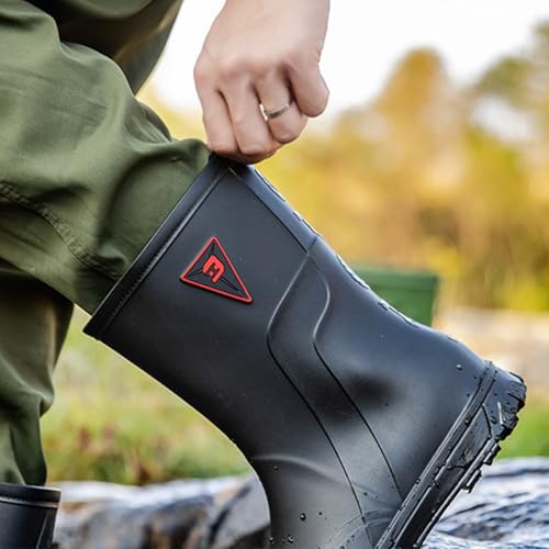 Image of Rain Boots Men, Rubber Rain Boot Waterproof PVC Lightweight and Durable Garden Boots