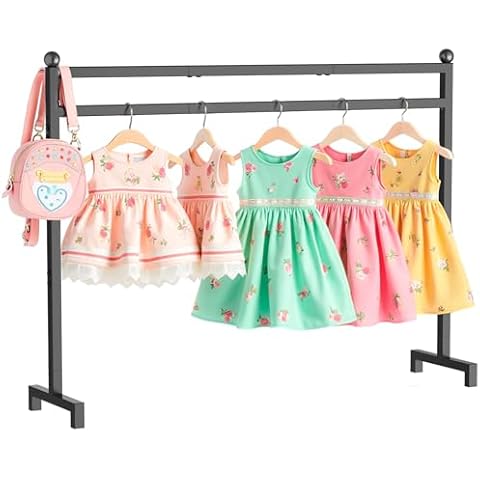 Dicasser Clothes Clothing Garment Rack with 12 Hooks, Black Cover