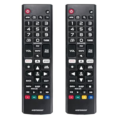 2 Pack AKB75095307 Remote Control Replacement fit for LG LCD LED OLED UHD HDTV Plasma Magic 3D 4K Webos Smart TVs AKB75375604 AKB75675304 AKB74915305 AKB76037601 AKB75675313 AKB75855501 AKB76040302