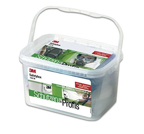 3M Safety Box 1000M, Inhalt u.a.: 1 x Halbmaske 6200M, 2 x Gasfilter 6055 A2, 4 x Partikelfilter 5925 P2R, 2 x Partikelmasken 9322, 1 x Bügelgehörschützer 1310, 1 x Vollsichtbrille 2890SA