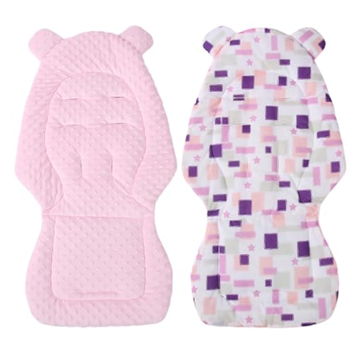 Cojín para cochecito, funda de asiento de cochecito, inserto de cojín de cochecito, alfombra de cochecito de doble cara, alfombra de cochecito de algodón cómoda y transpirable para apoyar la cabeza,