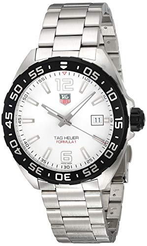 Tag Heuer WAZ111.BA0875 Formula 1 Esfera Blanca Cuarzo Plata Pulsera, blanco, Clásico