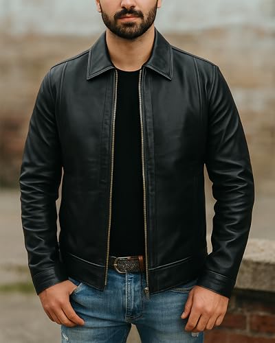 Mens Leather Jacket - Real Lambskin Classic Vintage Style Leather Jackets For Men Brown Leather Jacket for Mens2