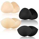 Trinkrittey 4 Pairs Sports Bra Pads Inserts, Small Size Bra Inserts Breast Enhancers Replacement Women's Push up Breast Pads for Swimsuit