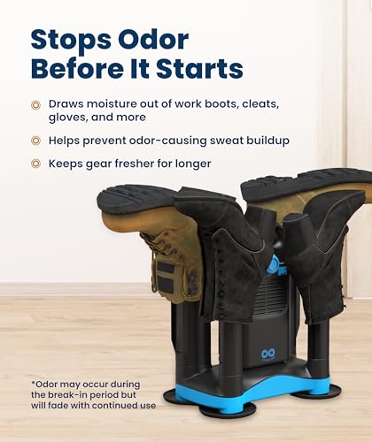 Upgraded Boot Dryer for Work Boots with Ozone Deodorizer - Fast Drying Compact Easy-to-Use Shoe Warmer Adjustable Tube Design - Fast Drying Shoes Dryers for Sneakers & Gloves, Ski Gears (2 Pair)