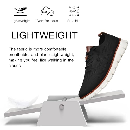 Men's Oxfords Shoes Knit Dress Sneakers Business Wingtip Casual Walking Shoes Fashion Comfortable2