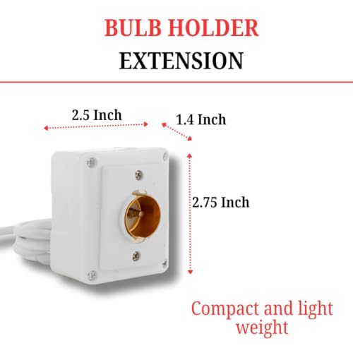 Image of HI PLASST PVC Bulb Holder Board 2 Meter Extension | B22 Holder Socket for LED /CFL Bulbs | Portable Extension Board with Bulb Holder for Home, Shop, Outdoor Lighting | Durable PVC Body