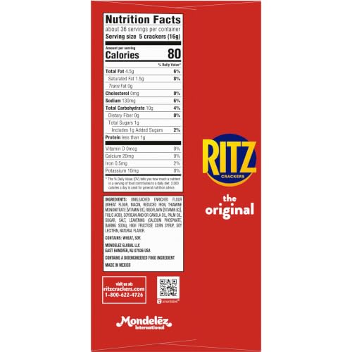 Image of RITZ Original Crackers, Snacks for Kids and Adults, Family Size, 6 Boxes