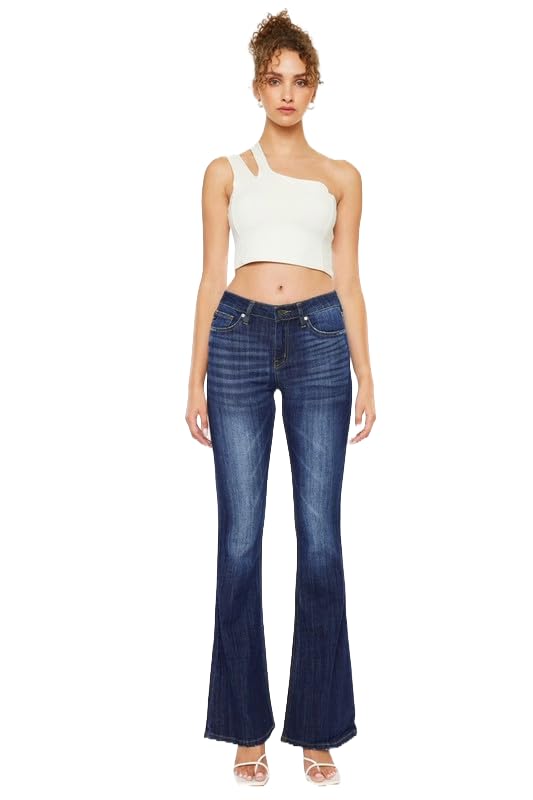 Kan Can Women's Mid Rise Flare Jeans - KC6102LOH