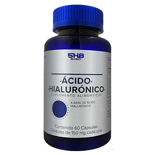 Colágeno, 5H8 Nutrition | Ácido Hilaurónico | 60 Cápsulas 100 mgs De Ácido Hialurónico y 5mgs de Magnesio Por Cápsula | Suplemento Alimenticio