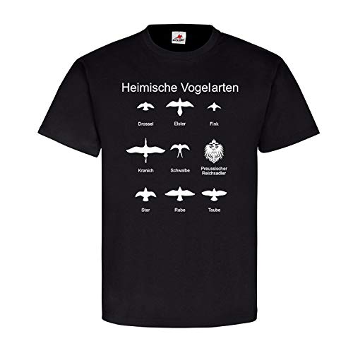 T-shirt Vogelarten Preussen Preuß Copytec 20549 haut noir d'été taille Large