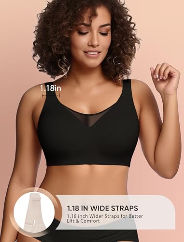 Image of Wireless Bras for Women No Underwire Seamless Buttery Bralettes Smoothing Women's Bras Full Coverage Shapedly Bra