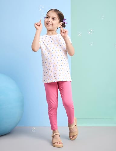 Image of Amazon Brand - Symbol Girl's Cotton Jersey Stretchable Leggings | Ankle Length | Aged 2-14 Years