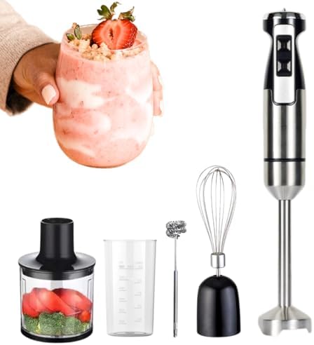 Processador de Mão Misturador Moedor Carne 5 Em 1 1000W (PRATA 11...