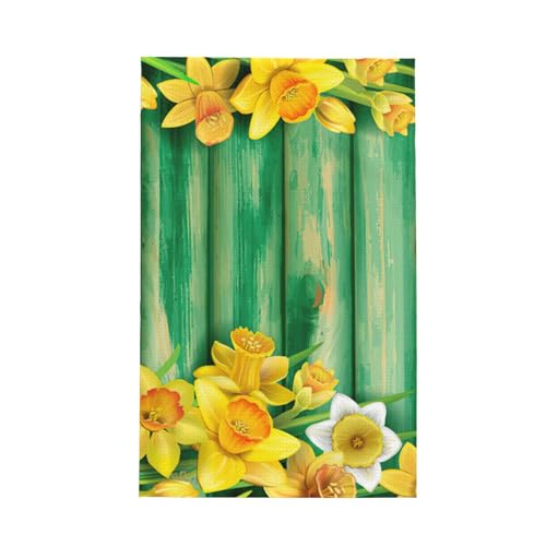 YQxwJL Yellow Daffodils Flowers Print ï»¿kitchen Towels D