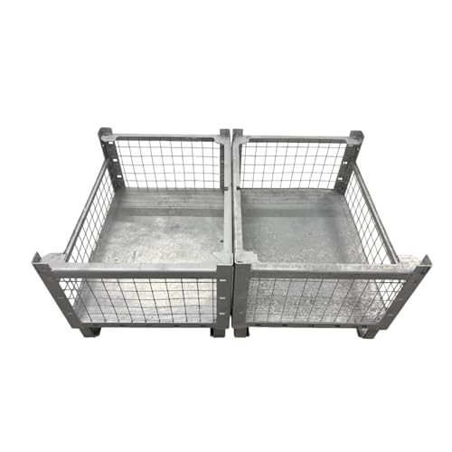 EMPULA Gitterbox Stapelbar, 800x600x500 mm, 650 kg Traglast, Verzinkt, 5-Fach Stapelbar