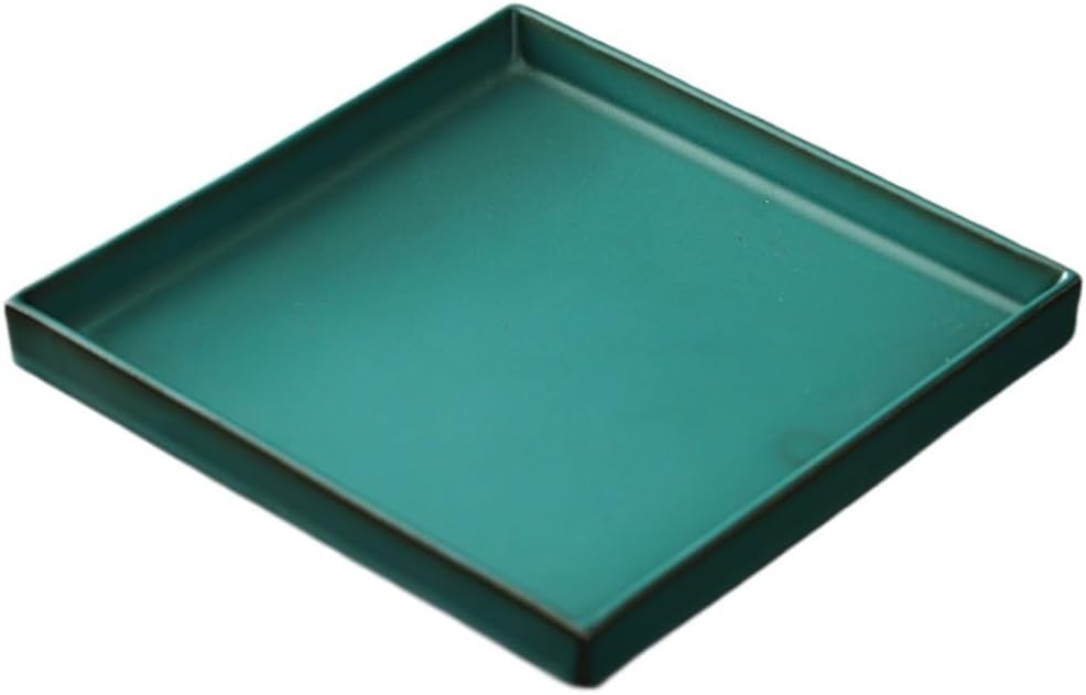 Tea Tray Ceramic Tea Tray Square Household Tea Tray Retro Kung Fu Tea Set Dry Brewing Tray Tea Trays(Medium)