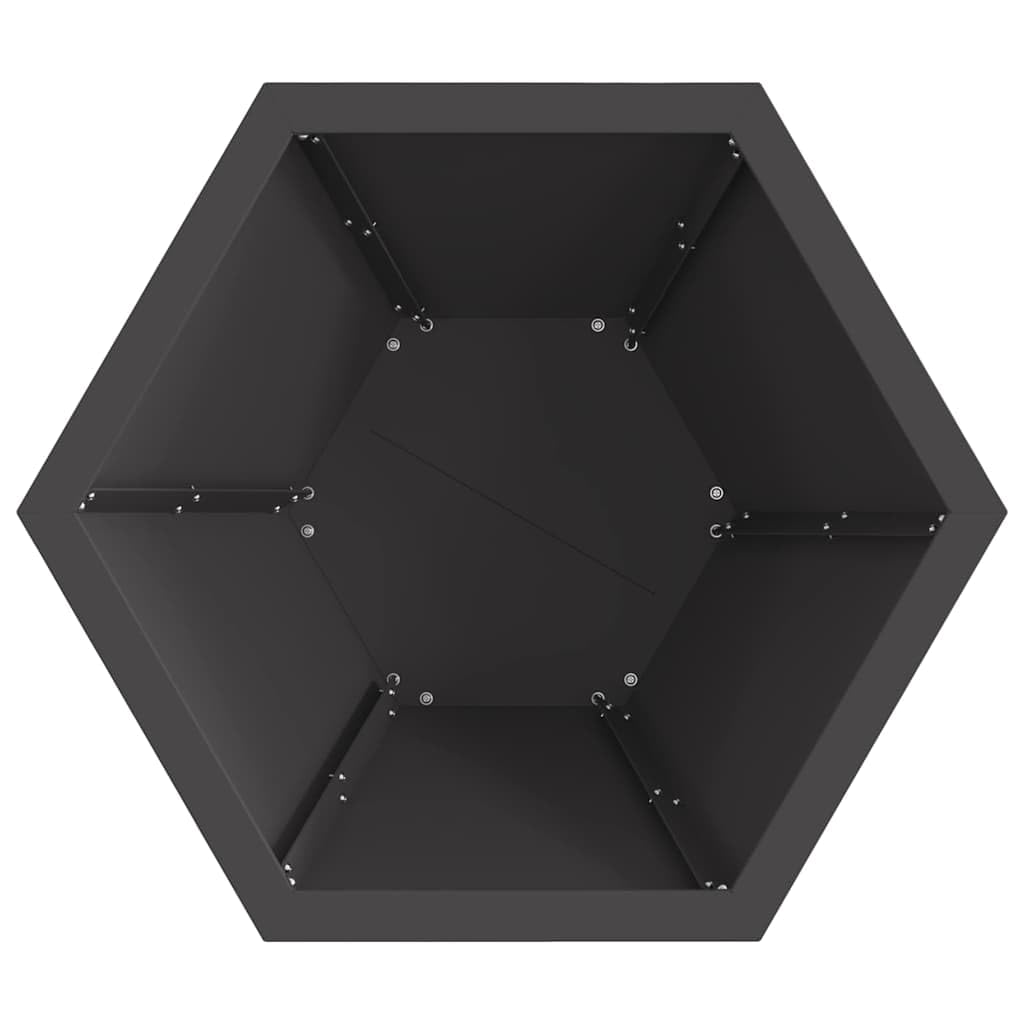 Braciere nero, 50 x 50 x 40 cm, in acciaio, per giardino, terrazza, riscaldamento esterno con design robusto, ideale per serate accoglienti all'aperto, grandi tronchi di legna, durevole