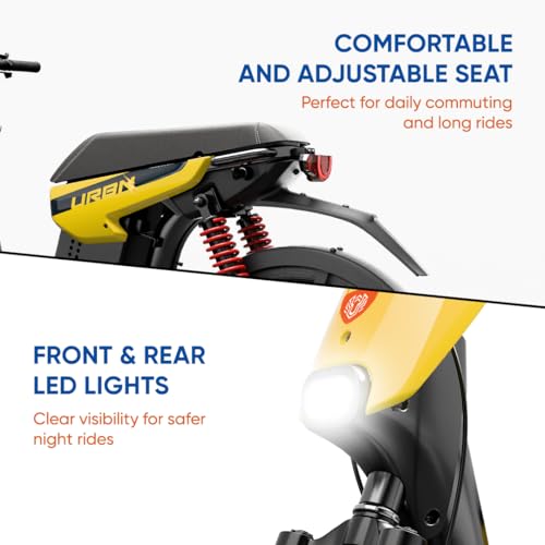 Image of Motovolt URBN E-Moped | Up to 105 km Range (PAS Mode) | 250W BLDC Motor | 36V Removable LFP Battery, 20Ah (IP67) | 120 kg Load Capacity | Spring + Hydraulic Suspension | 20 inch Tyres | Mustard Yellow 1 | Up to 105 km Range (PAS Mode), 250W BLDC Motor, 36V Removable LFP Battery, 20Ah (IP67), 120 kg Load Capacity