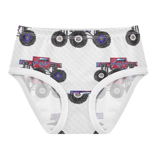 Cute Cartoon Trucks White Toddler Girls Underwear 2t Cotton Girl Panties Cute Durable Kids Briefs Undies