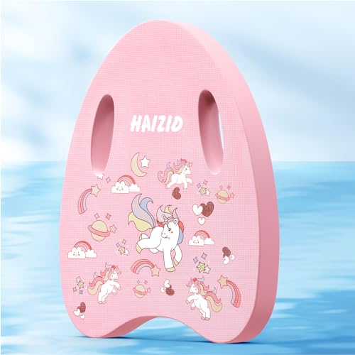 Flintronic 1PCS Tabla de Natación para Niños, Flotador Ligero Seguro, Equipo Auxiliar de Ejercicio en Piscina, Ayuda de Entrenamiento Fuerza de Piernas, con Patrón Lindo, Unicornio Rosa