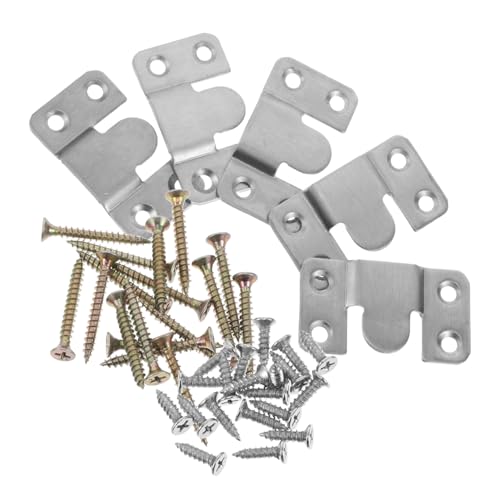 Operitacx 4paia Gancio Bloccaggio Per Carichi Pesanti in Acciaio Inossidabile Staffa Filo Per Mobili Supporto Parete Con Gancio Per Telaio Staffa Per Montaggio Parete