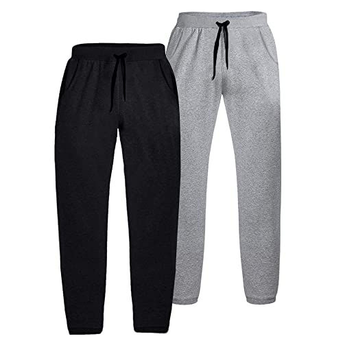 Kit 2 Calça Moletom Masculina Academia Fitness Linha Premium (M, Preto, Cinza)