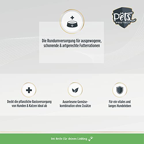 Pets Protect 5kg GEMÜSE-Mix für Hunde & Katzen | 100% natürliche Gemüse-Flocken aus Deutscher Herstellung | Barf-Zusatz Hund | Getreidefrei | Ohne künstliche Zusätze | Für Allergiker
