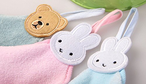 Cdycam Baby Infant Kids 3-Pack Cute Washcloths Hand Towels, Soft And Absorbent 100% Cotton Wash Cloths Gentle On Delicate Skin For Face Hands And Body, 11.8*11.8Inch #TOP3