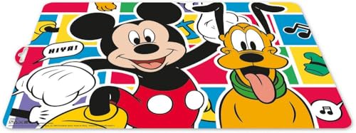Tataway Set de Table coloré Disney pour Enfants en Plastique Mickey Mouse Mickey Mouse Pluto