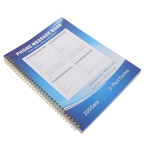 Libro de registro telefónico A4 con duplicado sin carbono azul y diseño delgado