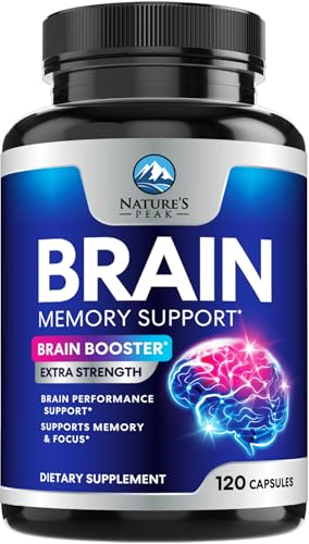 Brain Memory Supplement Pills - 3X Strength Nootropics for Concentration, Clarity & Focus Support - Brain Health Cognitive Vitamins with Bacopa, Phosphatidylserine & DMAE, Brain Booster, 120 Capsules