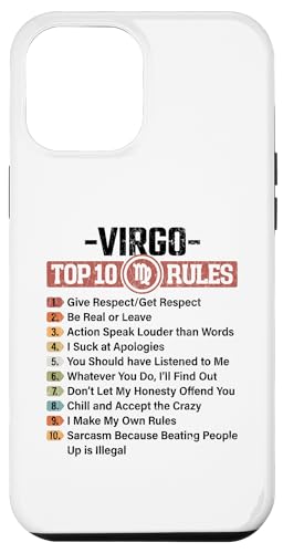 Carcasa para iPhone 14 Plus Signo del zodiaco Funny Top 10 Gráfico de reglas de Virgo