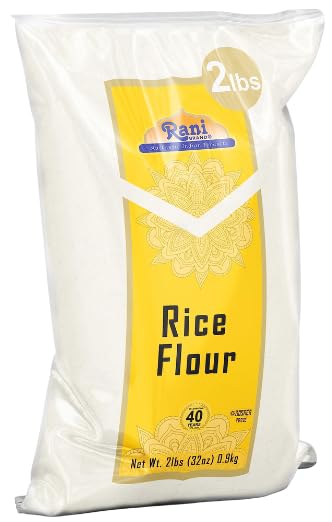 Miniatura 8 de Harina de arroz Rani (blanco) 32 onzas (2 libras) 32.03 oz  Todo natural  Apto para gluten  Vegano  Sin OMG  Kosher  Origen indio