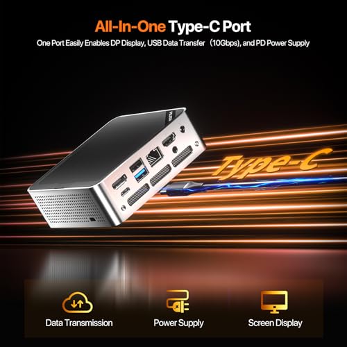 Image of PELADN WO5 Mini PC 4300U, 16GB DDR4 RAM 512GB SSD, Ryzen 4300U Desktop Mini Computers with Dual HDMI, Type-C, USB3.2, RJ45 LAN, WiFi6, BT5.3