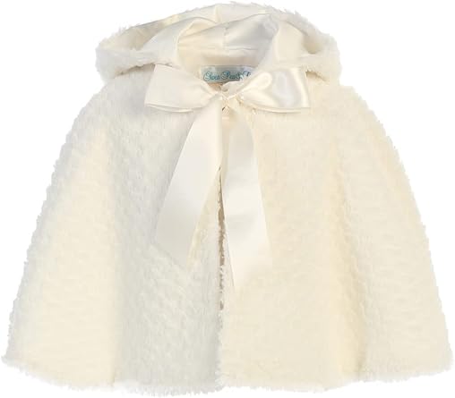 Made in USA - White Cardigan for Girls - Faux Fur Sweaters for Girls - Dress Bolero for Toddler - Baby Kids Shrug