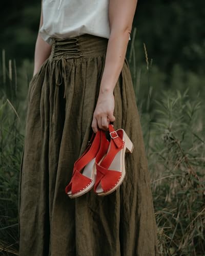 Sandgrens Handmade Swedish Wood Clogs for Women, High Heel Sandal | Morocco3