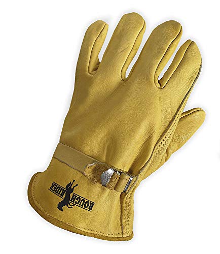 Galeton 25101PR-M 25101PR Rough Rider Premium Leather, Strap & Buckle Driver Gloves, Medium, Gold