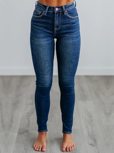 Image of KUNMI Women's Ripped Skinny Jeans Distressed Stretchy Denim Pants