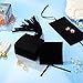 Lothee 40 Pcs Microfiber Jewelry Pouch 8x8 cm Jewelry Packaging Luxury Small Gift Bags Bow Tie Microfiber Bag for Bracelet Necklace Packaging,Envelope Style with String and Divider(Black)