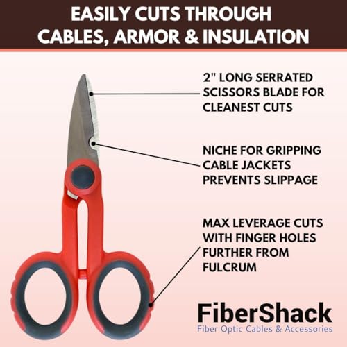 FiberShack - Fiber Optic Kevlar Scissors - Kevlar Shears for Precision Cutting of Fiber Optic Cable Jackets - Premium Network Scissors for a reliable addition to your Optical splicing tools kit by Fibershack - Used condition - Image 5