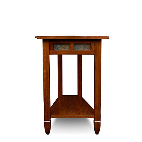 Leick-Home-10056-Rustic-Slate-Recliner-Wedge-Table-with-Shelf-Rustic-Oak Leick Home 10056 Rustic Slate Recliner Wedge Table with Shelf Rustic Oak