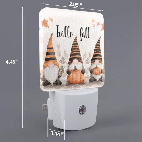 Image of Fall Thanksgiving Gnome LED Plug-in Nightlights 2-Pack for Corridors