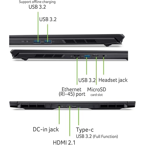Acer Nitro V 16S Gaming Laptop | 16" WUXGA IPS 180Hz (100% sRGB) | Intel 10-Core 7 240H | 32GB DDR5 4TB SSD | GeForce RTX 5060 DLSS4 (fino a 572 AI Tops) | Tastiera retroilluminata Win11 Pro con - Notebook - Immagine 8