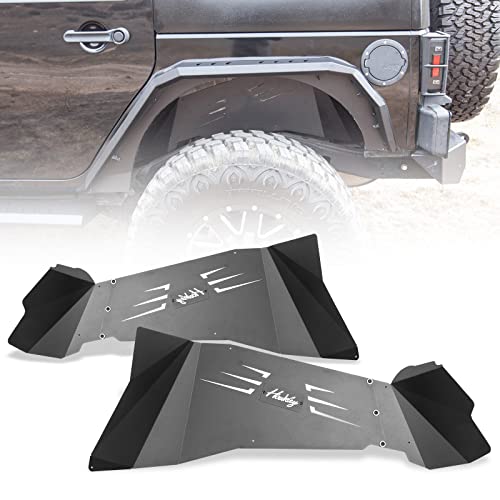 Image of Rear Inner Fender Liners Compatible for 2007-2018 Jeep Wrangler JK JKU Unlimited 2WD 4WD, Offroad Powder Coated Steel Splash Guard 2PCS with Accessories