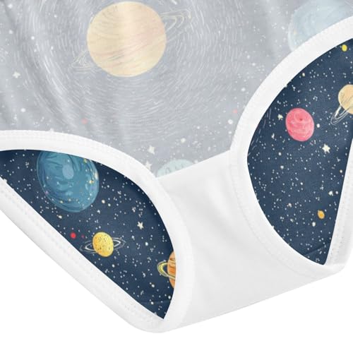 ZZKKO Universe Planet Girls Underwear Toddler Panties for Girls Comfort Brief Size 2T-8Y4