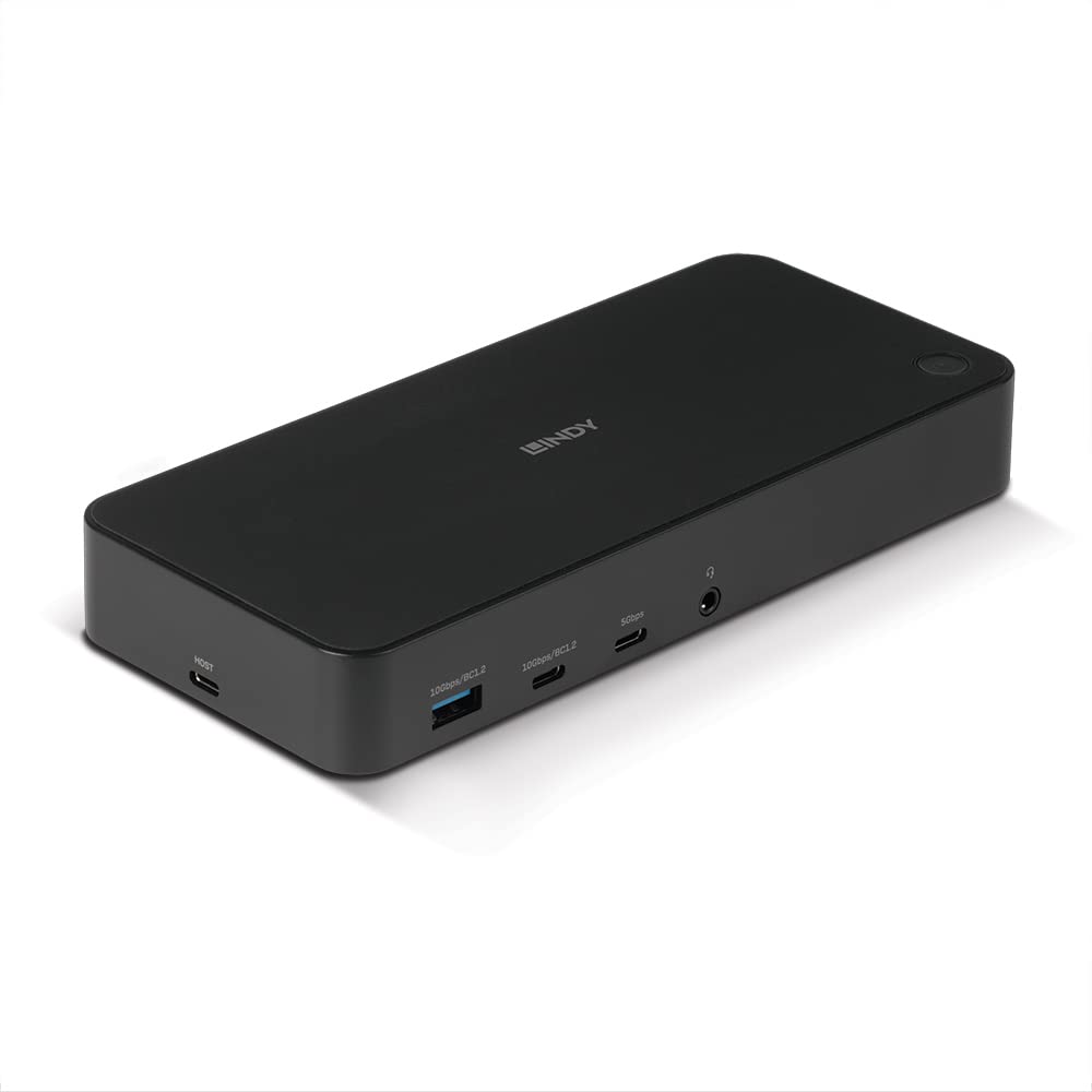 Lindy DST-Pro Universal, USB Type C and Type A Hybrid Laptop Docking Station - 4K HDMI, 2x4K (DP or HDMI)